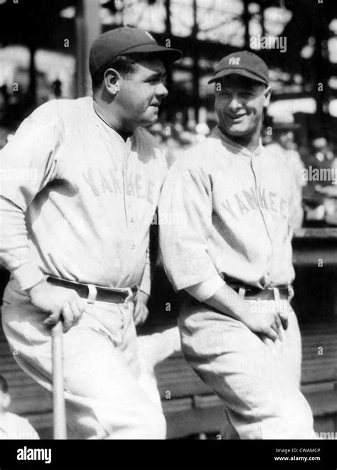New York Yankees Outfielder Babe Ruth And First Baseman Lou Gehrig Ca 1927 Courtesy Csu