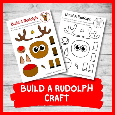 Build A Rudolph Printable Christmas Craft Nurtured Neurons