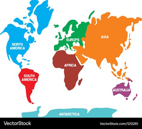 World Map With 7 Continents And 5 Oceans Map