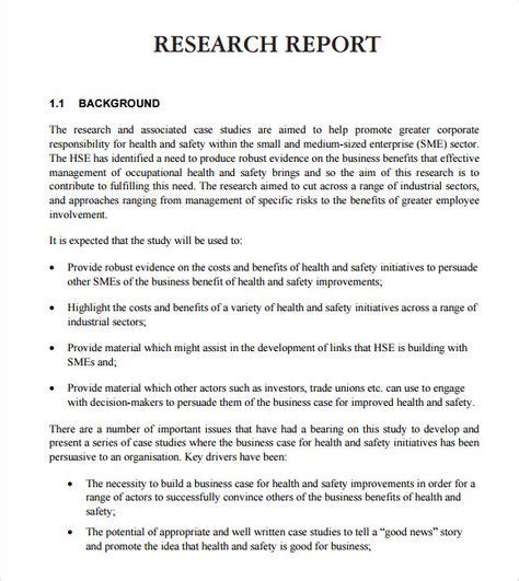 The purpose of a paper in the social sciences designed around a case study is to thoroughly investigate a subject of analysis in order to reveal a new understanding about the research problem and in so doing contributing new knowledge to what is already known from previous studies. Research Report Sample Template (8