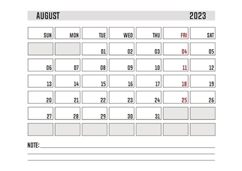 Diseño De Plantilla De Calendario Corporativo A4 Mes Agosto Vector Premium