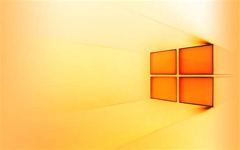 Download Wallpapers Windows 10 Orange Logo Creative Abstract Art