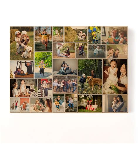 Custom Photo Collage On Wood Unlimited Photos Collage Personalized