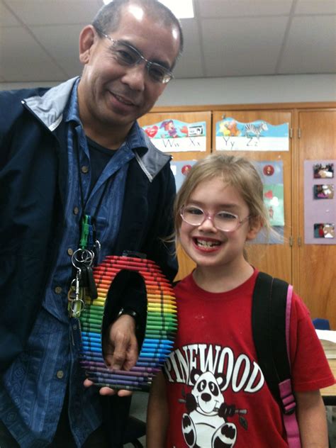 This is the Crayon craft that I made for my youngest daughters Teacher