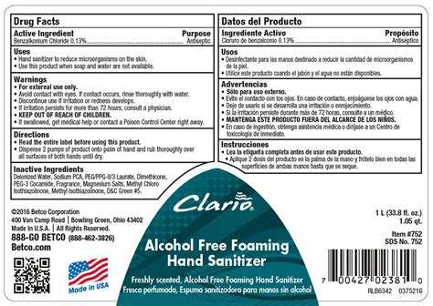 Alcohol Free Foaming Hand Sanitizer Benzalkonium Chloride Soap