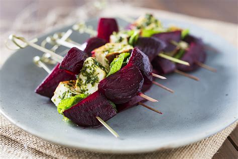 Roasted Beet And Halloumi Skewers And More Veggie Appetizer Ideas