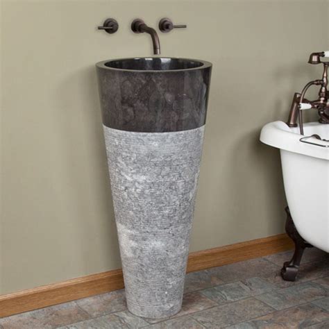 Winchester Java Black Marble Pedestal Sink Pedestal Sink Ceramic