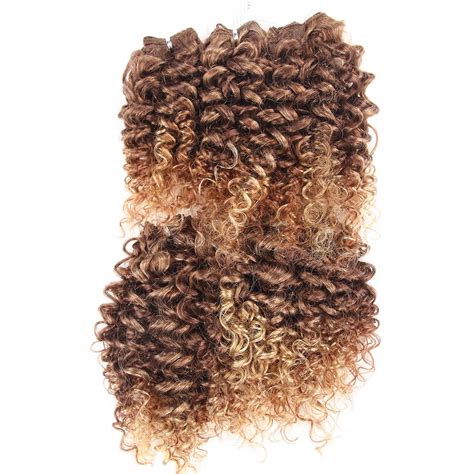 Noble Ombre Hair Bundles Afro Kinky Curly Hair 14 18 Inches Synthetic