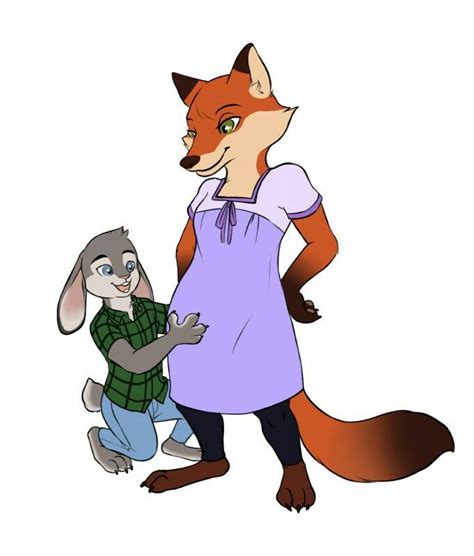 Pregnant Nick And Judy Genderswap Furry Zootopia Super Cute