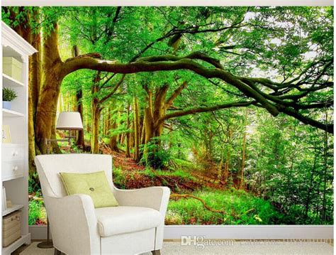 Beautiful Forest Tree Evergreen Tree Mural 3d Wallpaper 3d