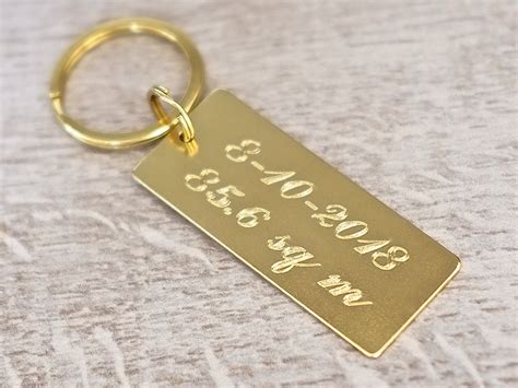 Personalised Engraved Message Brass Tag Keyring