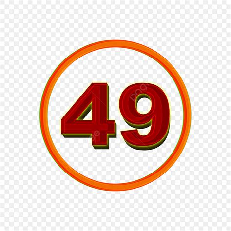 3d Numeri Doro 49 Con Swoosh Su Sfondo Trasparente 49 Numero
