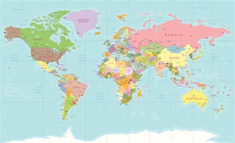 Color World Map Stock Illustration Download Image Now Istock