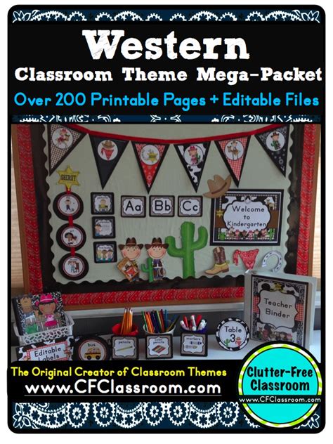 When i envisioned a western theme, i instantly thought of a palette of black and red. Western / Cowboy / Country Themed Classroom {Ideas, Photos ...