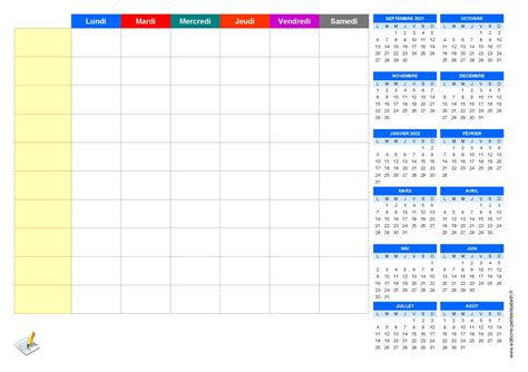 Planning Quotidien Ou Hebdomadaire Gratuit à Imprimer