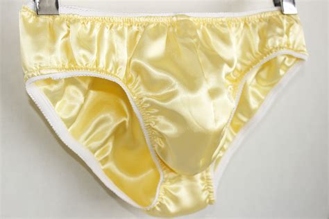 Yellow Adult Sissy Low Rise Bikiny Satin Panties Custom Made Etsy Australia