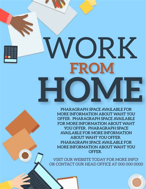 Work Online From Home Template Postermywall
