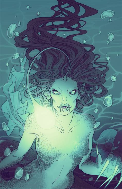 Pin By K Cali On Anglerfish Evil Mermaids Scary Mermaid Mermaid Art