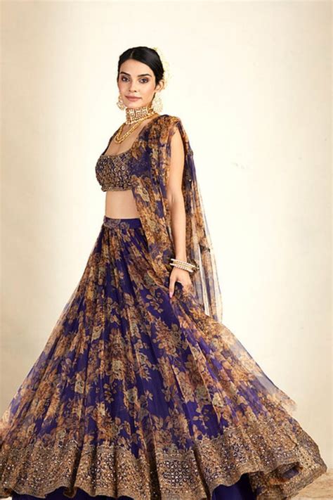 Bridaltrunk Online Indian Multi Designer Fashion Shopping Astha Narang Purple Floral Printed