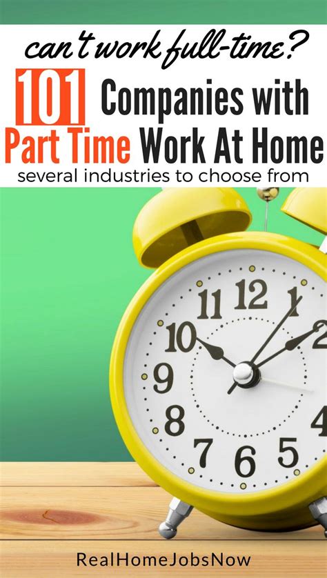 101 Companies With Part Time Work From Home For Extra Money