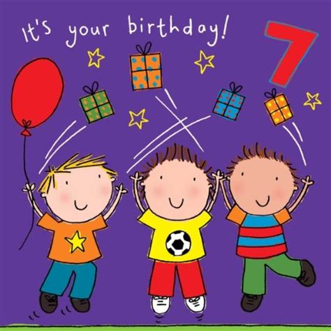 Buy Twizler 7th Birthday Card For Boy With Friends Presents And