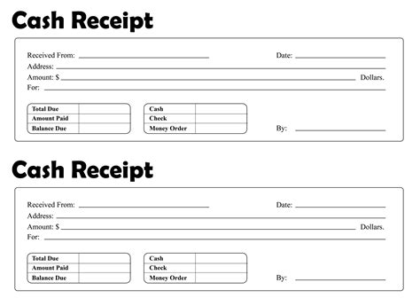 Blank Receipt Form Template 10 Free Pdf Printables Printablee