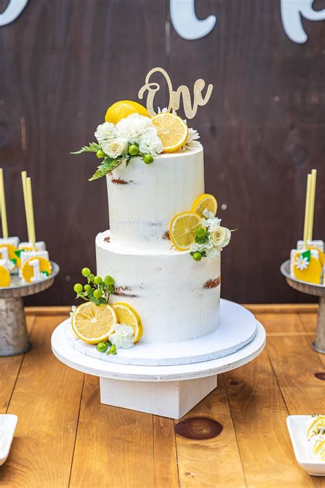 Lemon First Birthday Cake In 2023 Lemon Birthday Cakes Lemon Wedding Cakes Cake Decorating