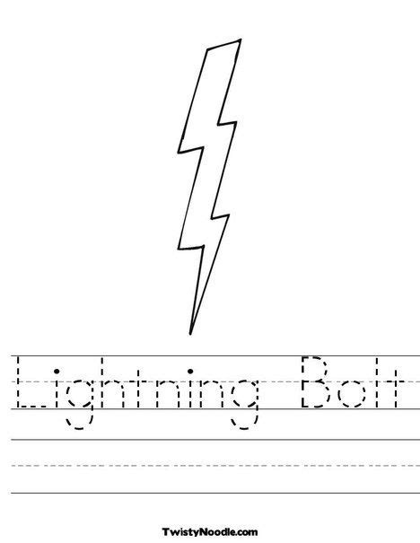 Lightning Bolt Worksheet Lightning Bolt Thunder And Lightning Lightning