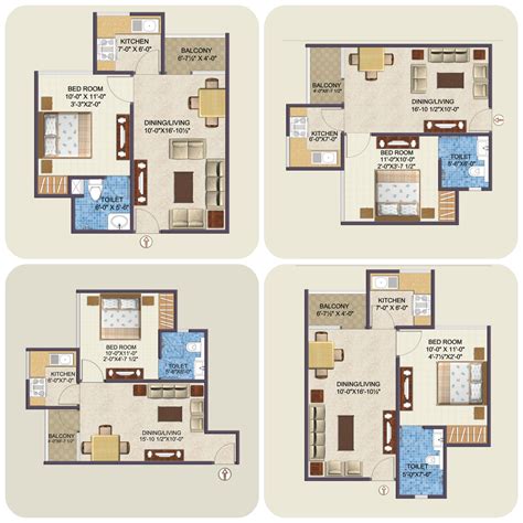 Take A Look At 1 Bhk Flat Type At Uma Aangan With 4 Different Styles