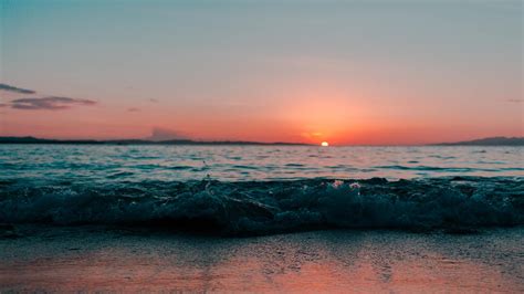 2048x1152 Sea Shore Ocean During Sunset 2048x1152 Resolution Hd 4k