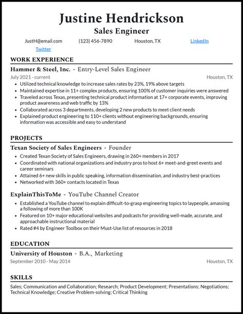 3 Sales Engineer Resume Examples For 2023