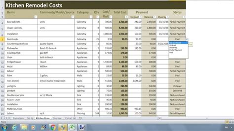 Kitchen Remodel Costs Calculator Excel Template Renovation Cost Vs