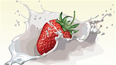 Strawberry Splash Hd Wallpaper