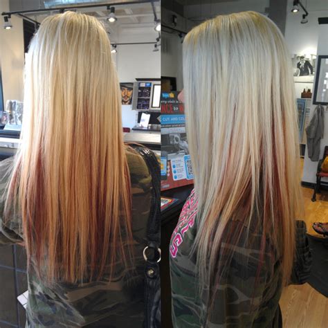If you naturally have dark hair, you might want a the peekaboo highlights on curly hair are ups and downs. platinum blonde peek a boo highlights - Google Search ...