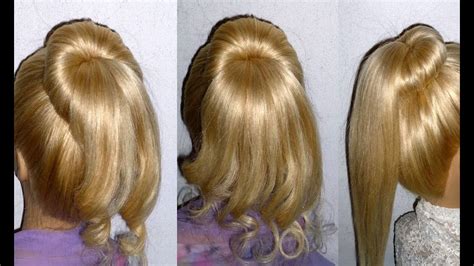 String ponytail through mesh donut, bringing donut all the way up to base of hair tie 3. Donut Hair Bun Updo Hairstyle Tutorial. Hair Bun with a ...