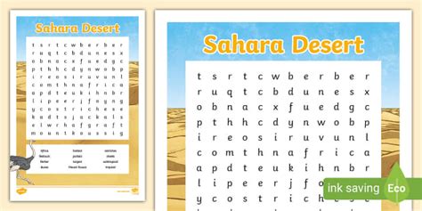 Sahara Desert Word Search Teacher Made Twinkl