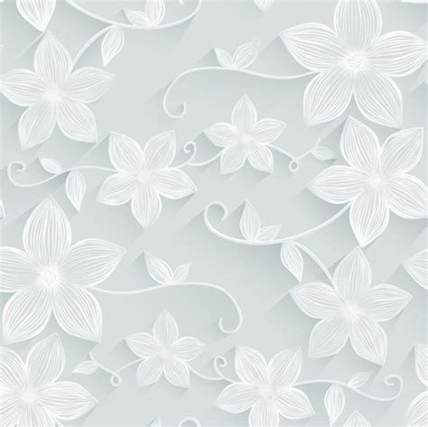 White Flower Seamless Pattern Vector Material Vector Flower Free Download
