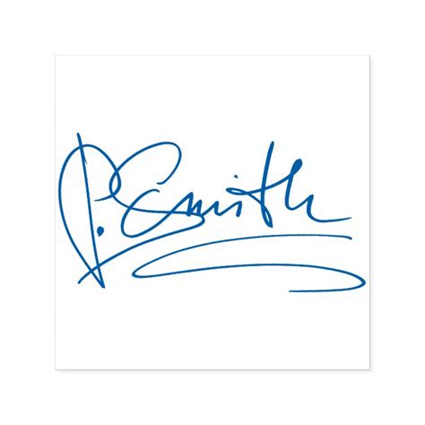 Custom Signature Blue Self Inking Stamp