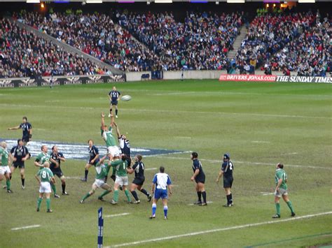 Two groups of brawling pubgoers going for an all out fight. Scotland vs. Ireland | 6 Nations match at Murrayfield, 10 ...
