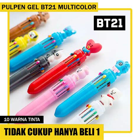 Bt21 Big Bt21 Gel Pens 10 Colors Bangtan Boys Cooky Tata Shooky Chimmy