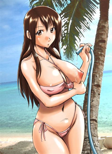 Sao Satoru Amamiya Atsushi Konbini Dmz Konbini Dmz Plus Highres 1girl Beach Bikini