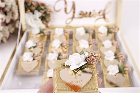 Personalised Wedding Chocolate Favours With Decorated T Box Etsy