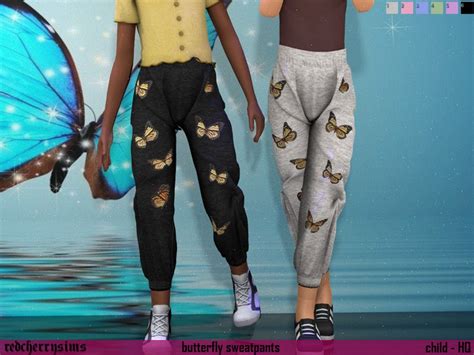 Redcherrysims Butterfly Sweatpants Sims 4 Children Sims 4 Cc Kids