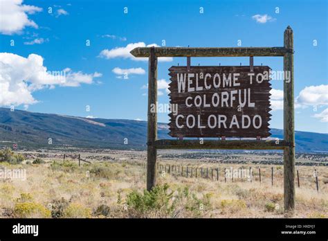 Welcome To Colorful Colorado Sign Along The Colorado And Utah Border