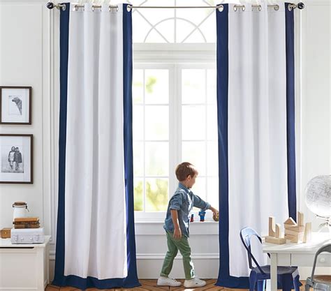 Color Bordered Kids Blackout Curtain Boys Room Curtains Kids