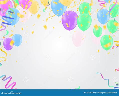 Template For Happy Birthday Card With Place For Text Light Color