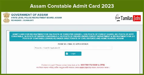 Assam Constable Admit Card Out Check Pet Pst Date At