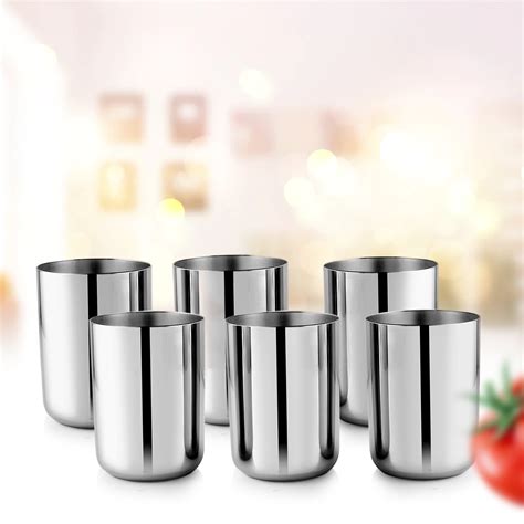 koko stainless steel glass set 6 pieces stainless steel serving glasses unbreakable water