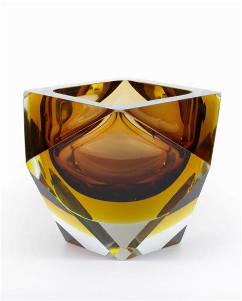 Monumental And Huge Italian Diamond Cut Faceted Murano Glass Bowl By Mandruzzato For Sale At 1stdibs