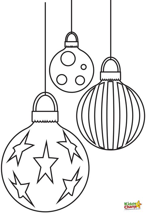 I feel like the adorable birds. Baubles - Free Christmas Coloring Pages from Kiddycharts